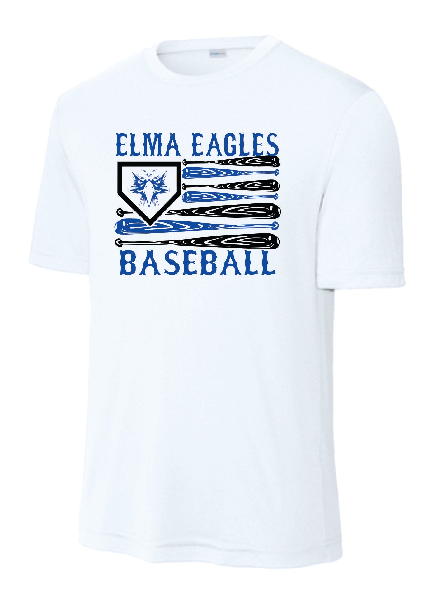 Elma Eagles Baseball Bat Flag Drifit Tee