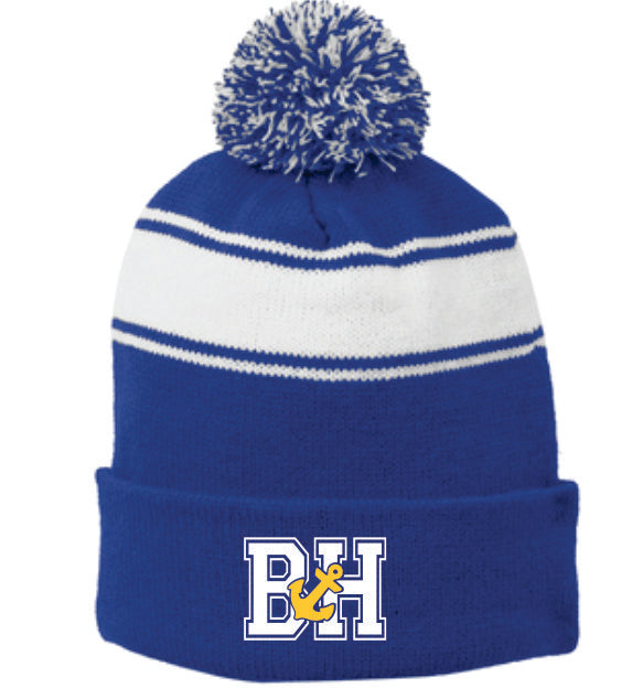 BH Anchor Stripe Pom Beanie