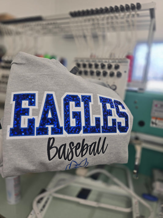 Elma Eagles Sequin Baseball