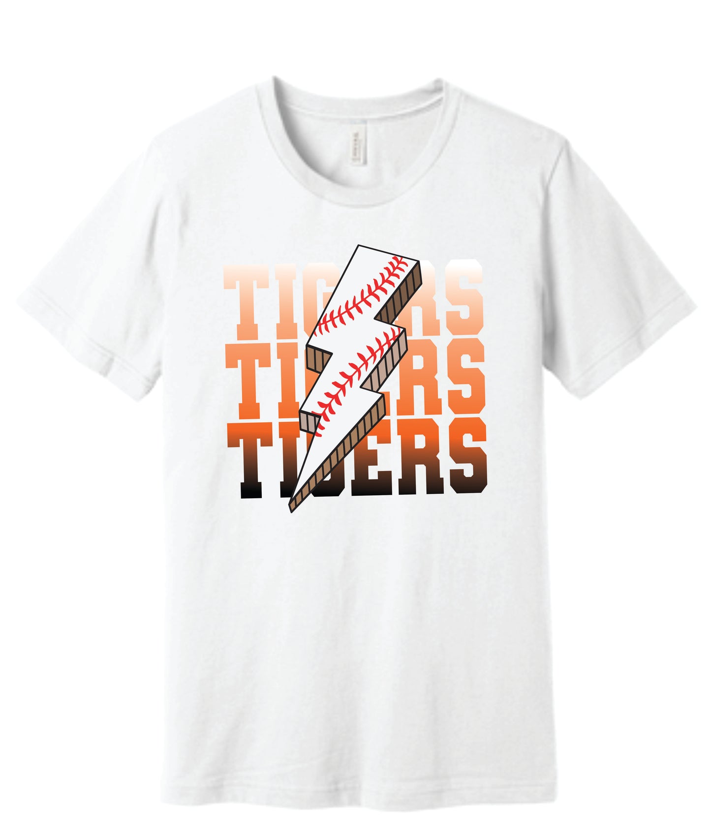 Tigers Baseball Lightning Bolt Tee