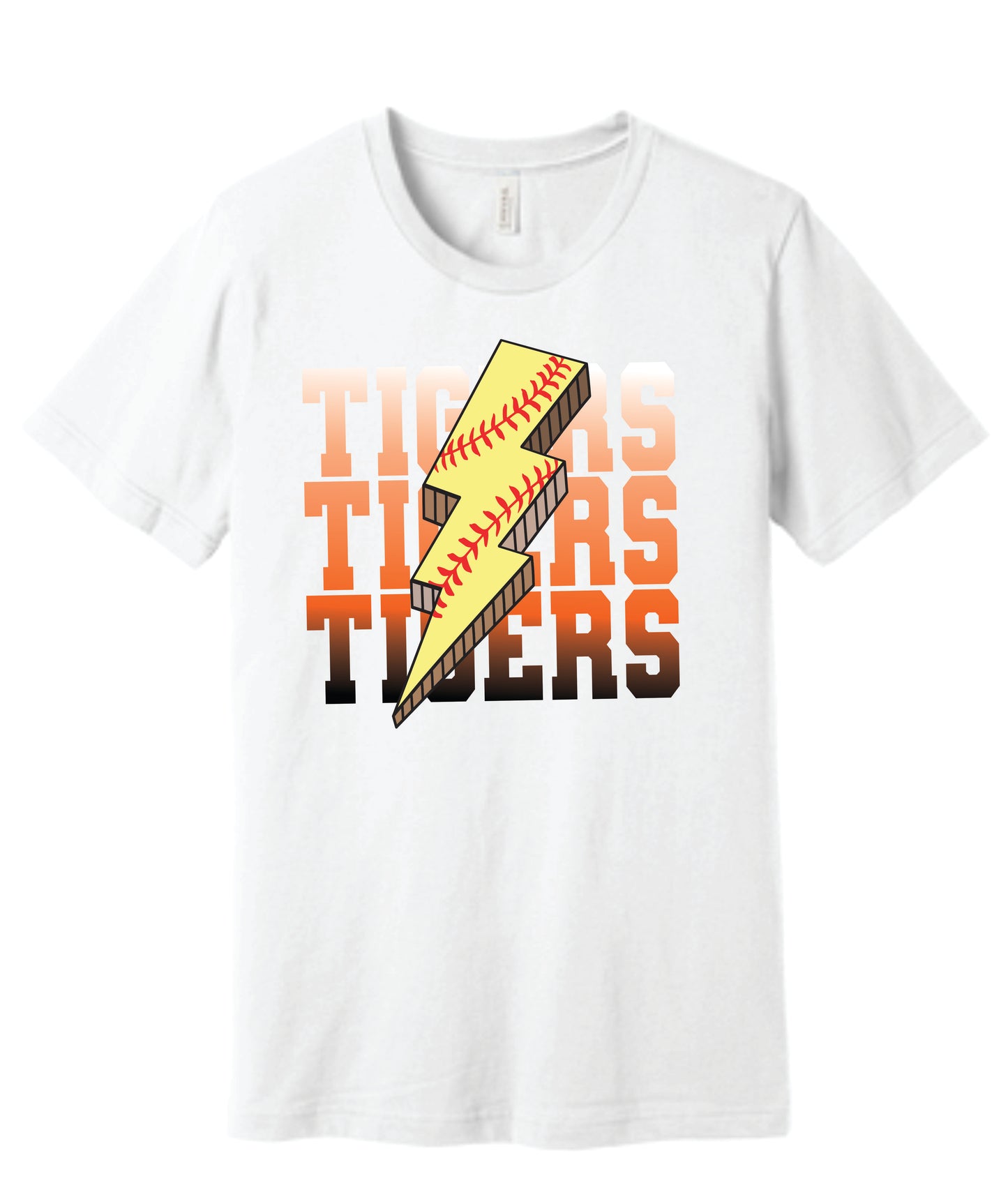 Tigers Fastpitch Lightning Bolt Tee