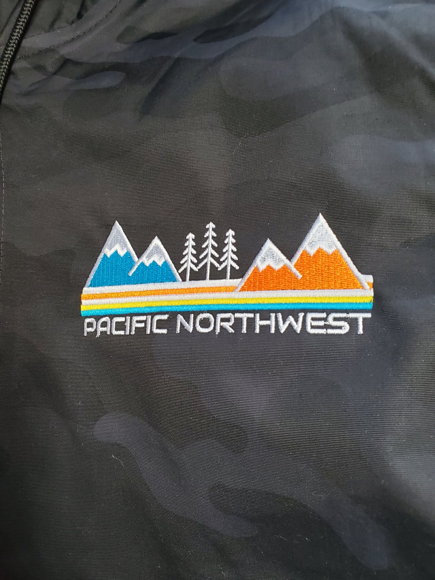 Black Camo PNW Neon Sunset Anorak Jacket