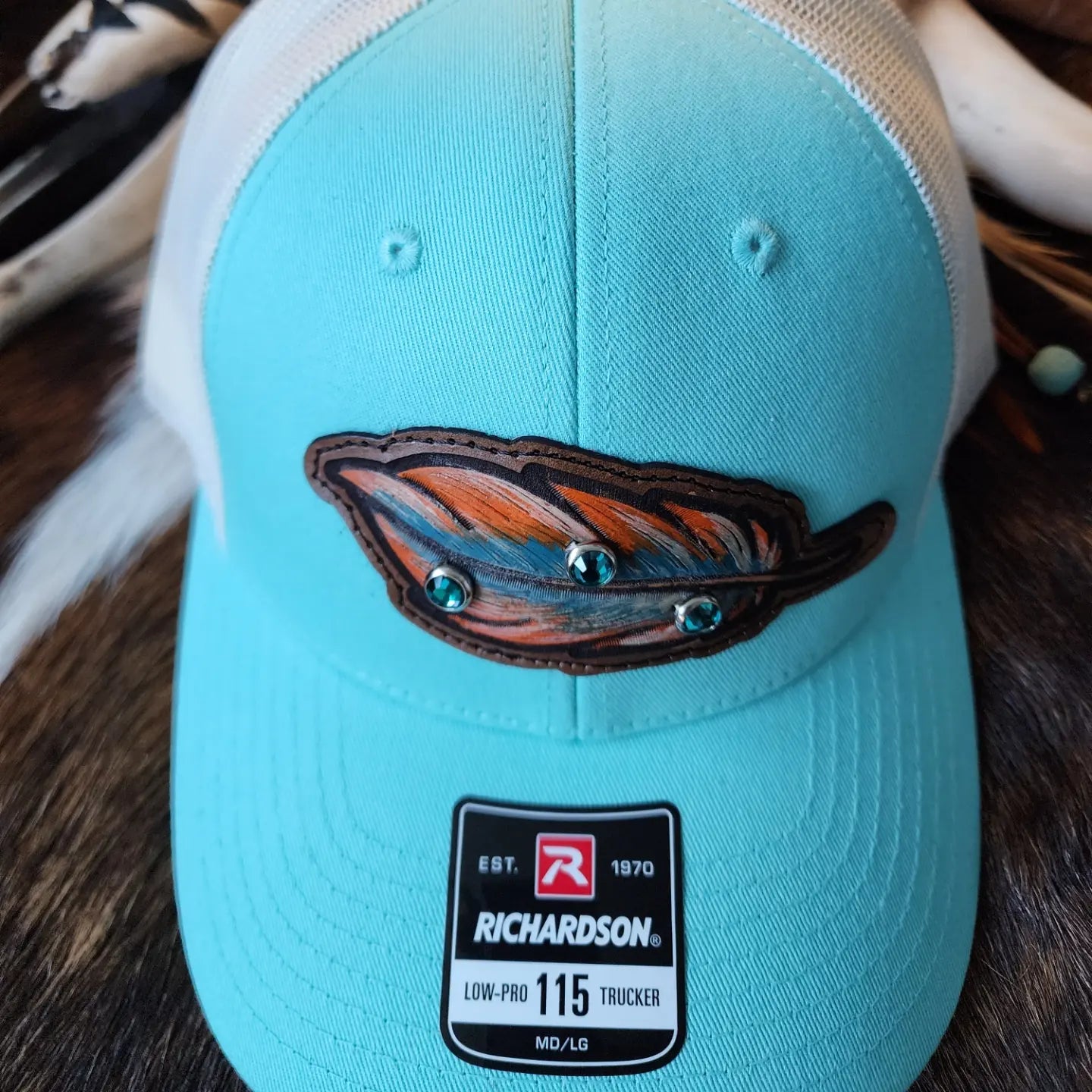 Julian Leather & Wool Feather Hat