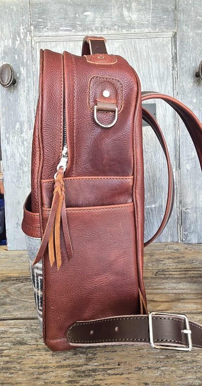 Leather and Wool Back Pack