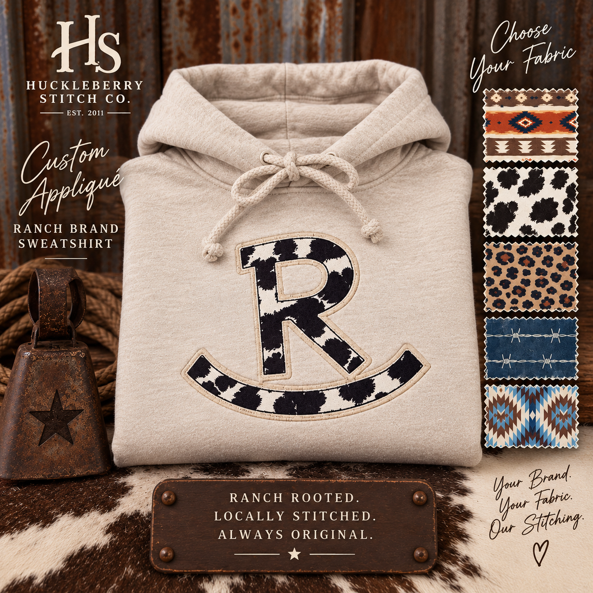 Custom Ranch Brand Appliqué Sweatshirt