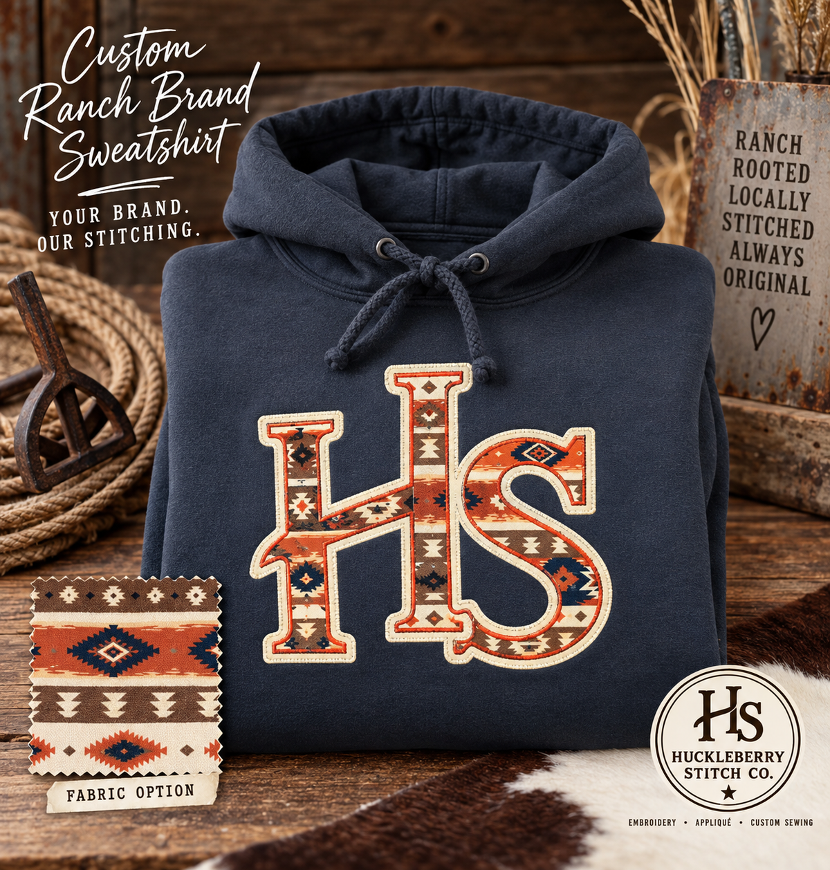 Custom Ranch Brand Appliqué Sweatshirt