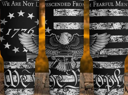 We The People Wrapped Stainless Steel Laser engraved water bottle.