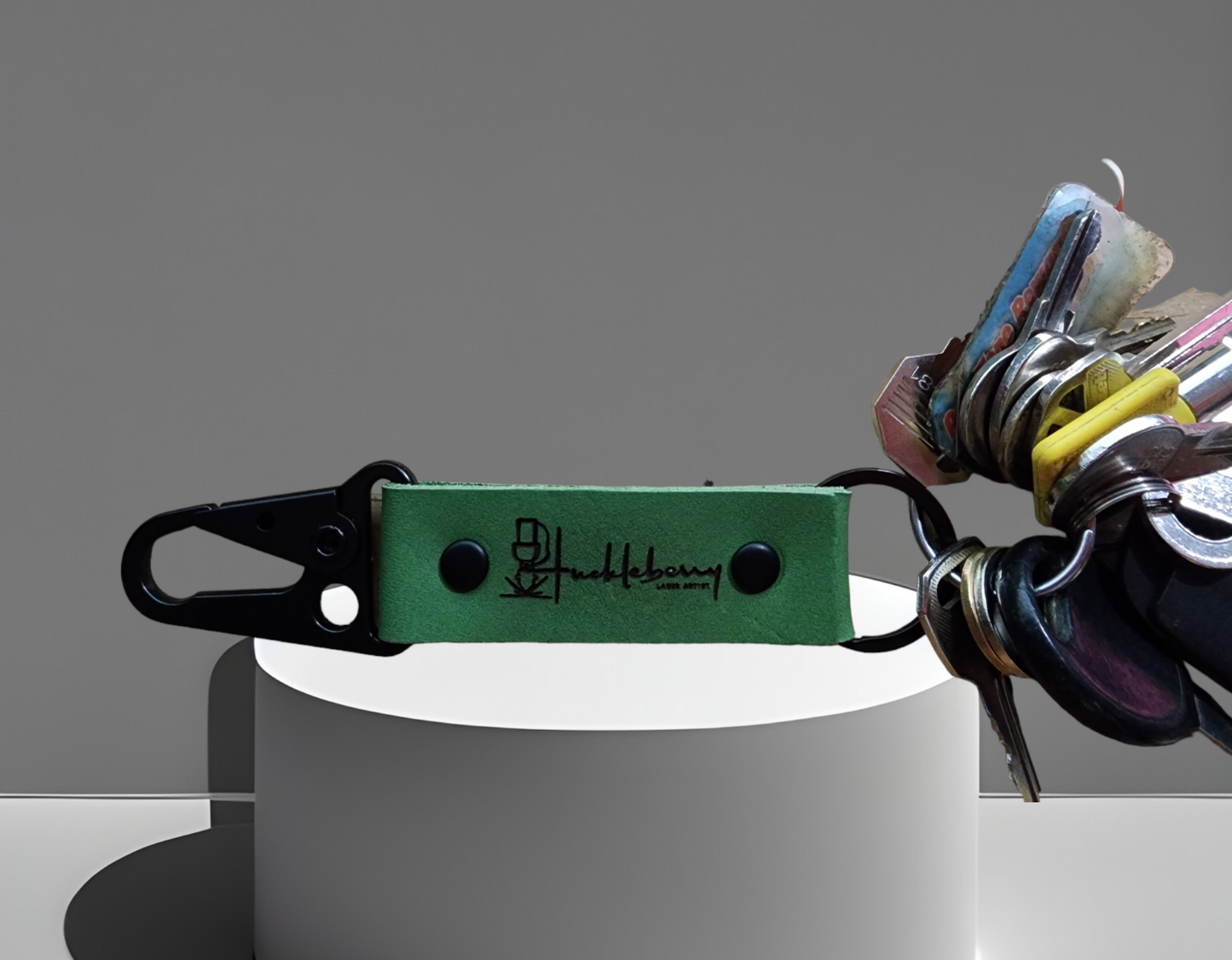 Genuine Leather Carabiner Keychain