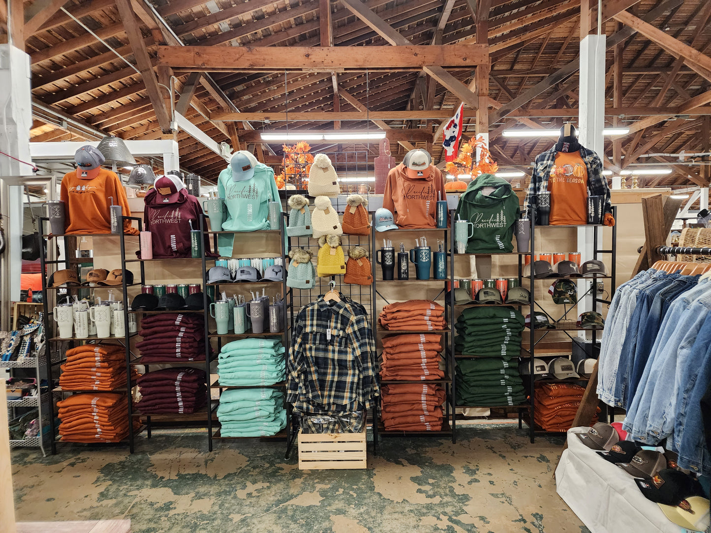 Pacific Northwest embroidered funnel neck hoodie