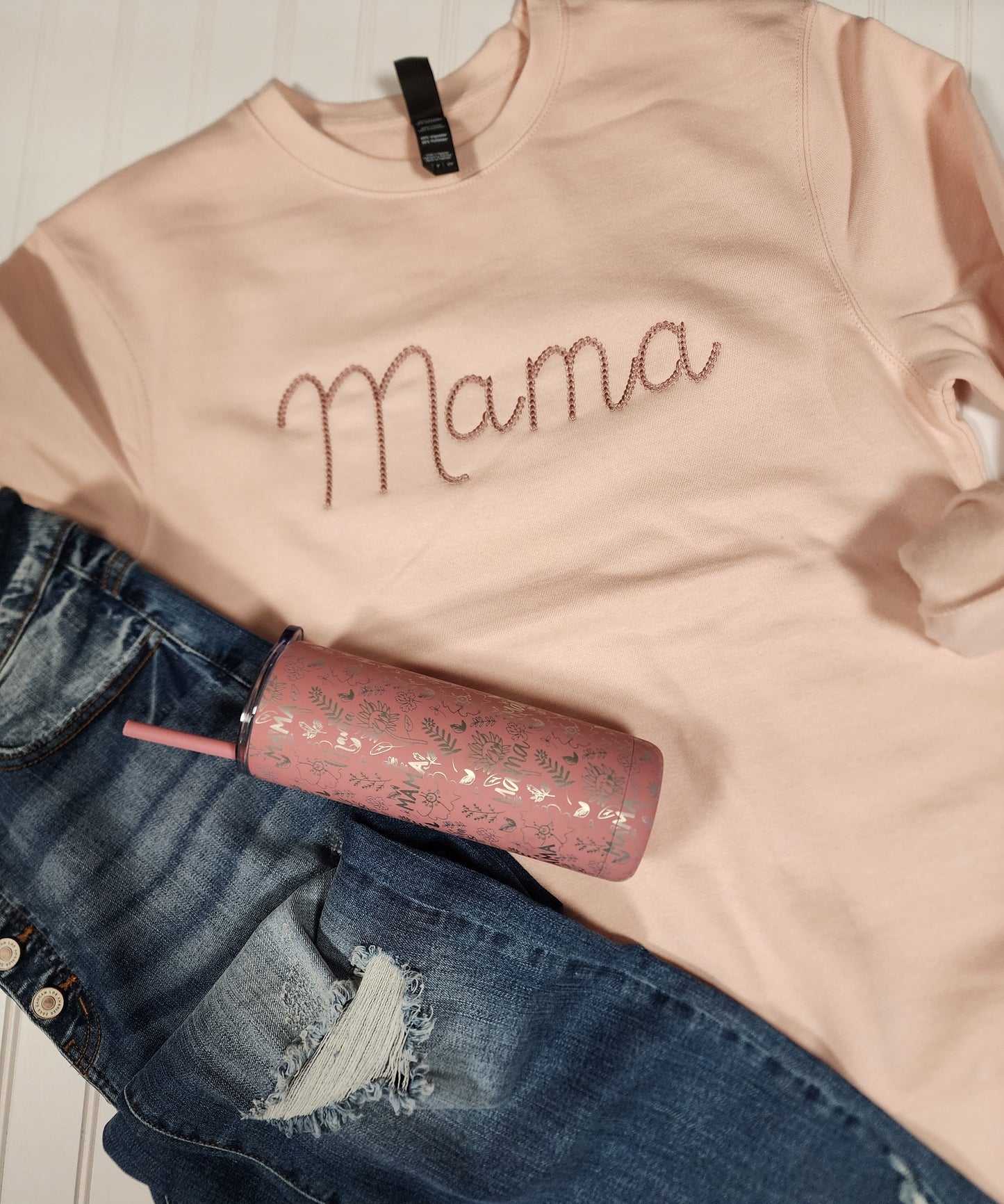Mama chain stitch Crewneck Sweatshirt
