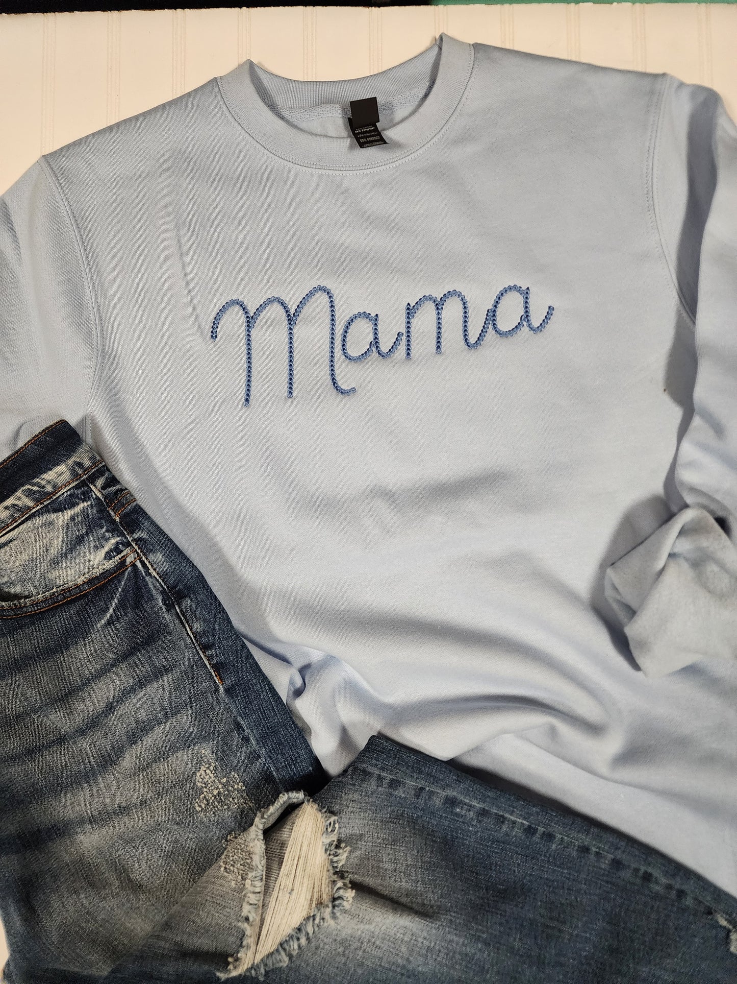 Mama chain stitch Crewneck Sweatshirt