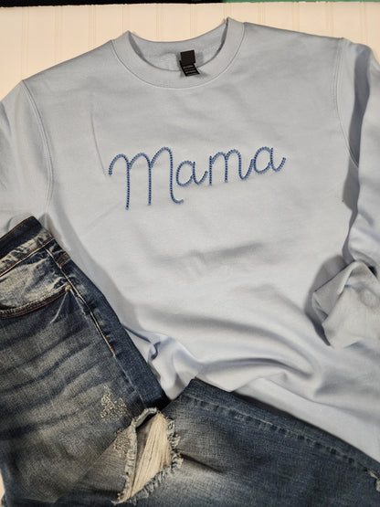 Mama chain stitch Crewneck Sweatshirt