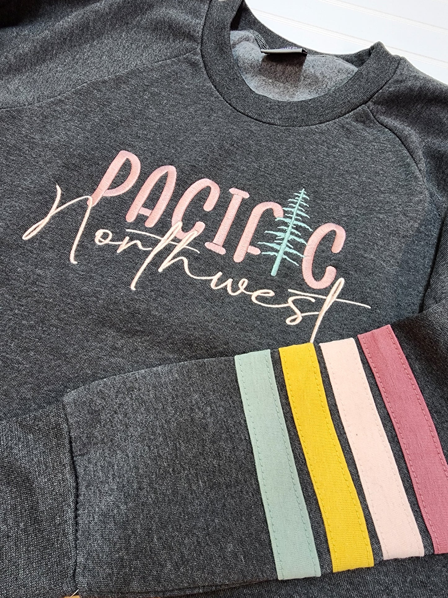 Pacific Northwest Stripe Sleeve Crew