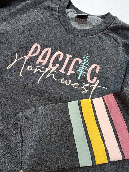 Pacific Northwest Stripe Sleeve Crew