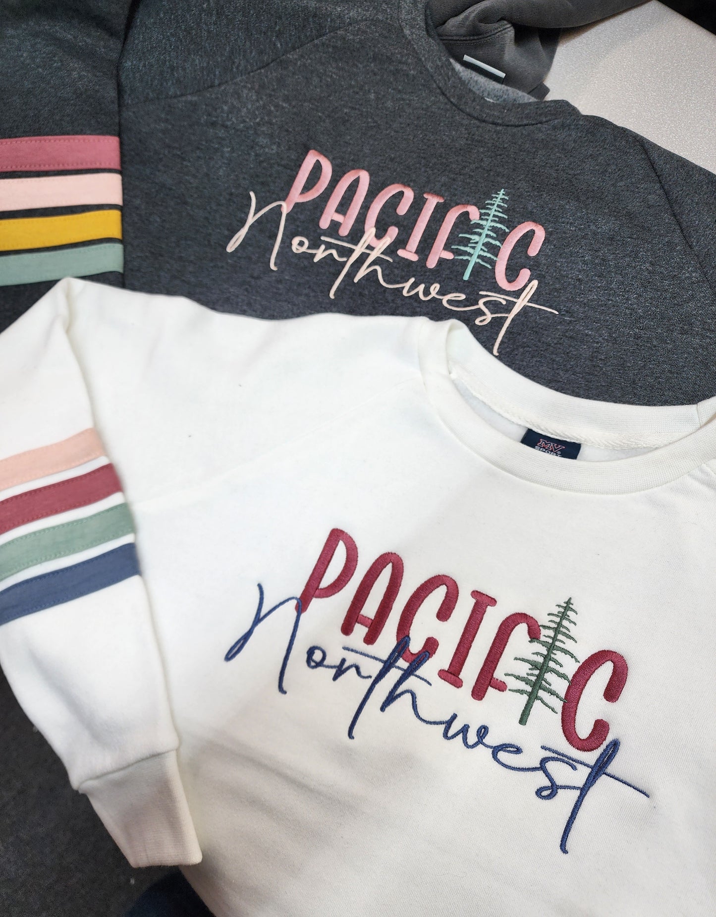 Pacific Northwest Stripe Sleeve Crew
