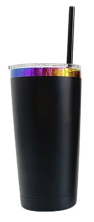 Powder Coated Rainbow Plated 20 Ounce Tumbler