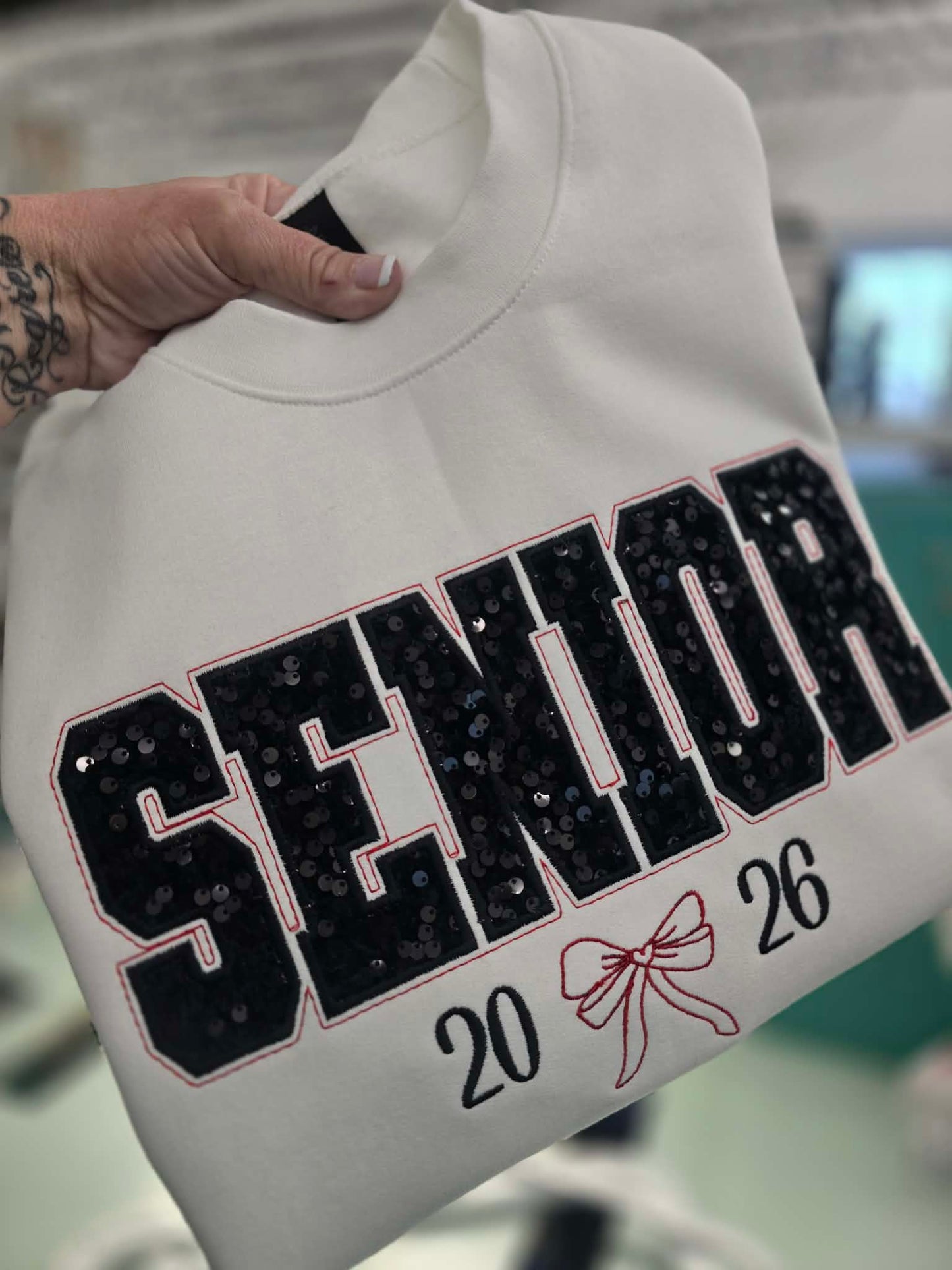 Senior 2026 Sequin embroidered Crewneck
