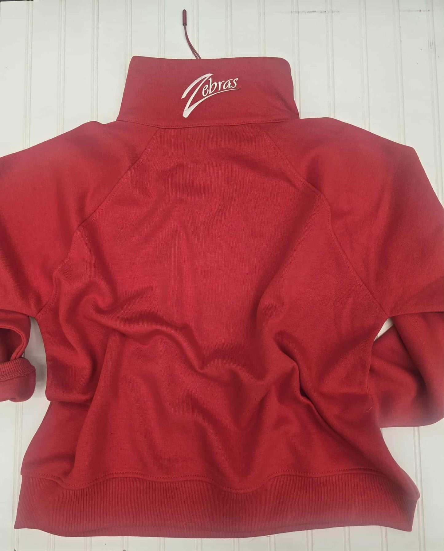 Zebras Embroidered Ladies Boxy Half Zip Fleece