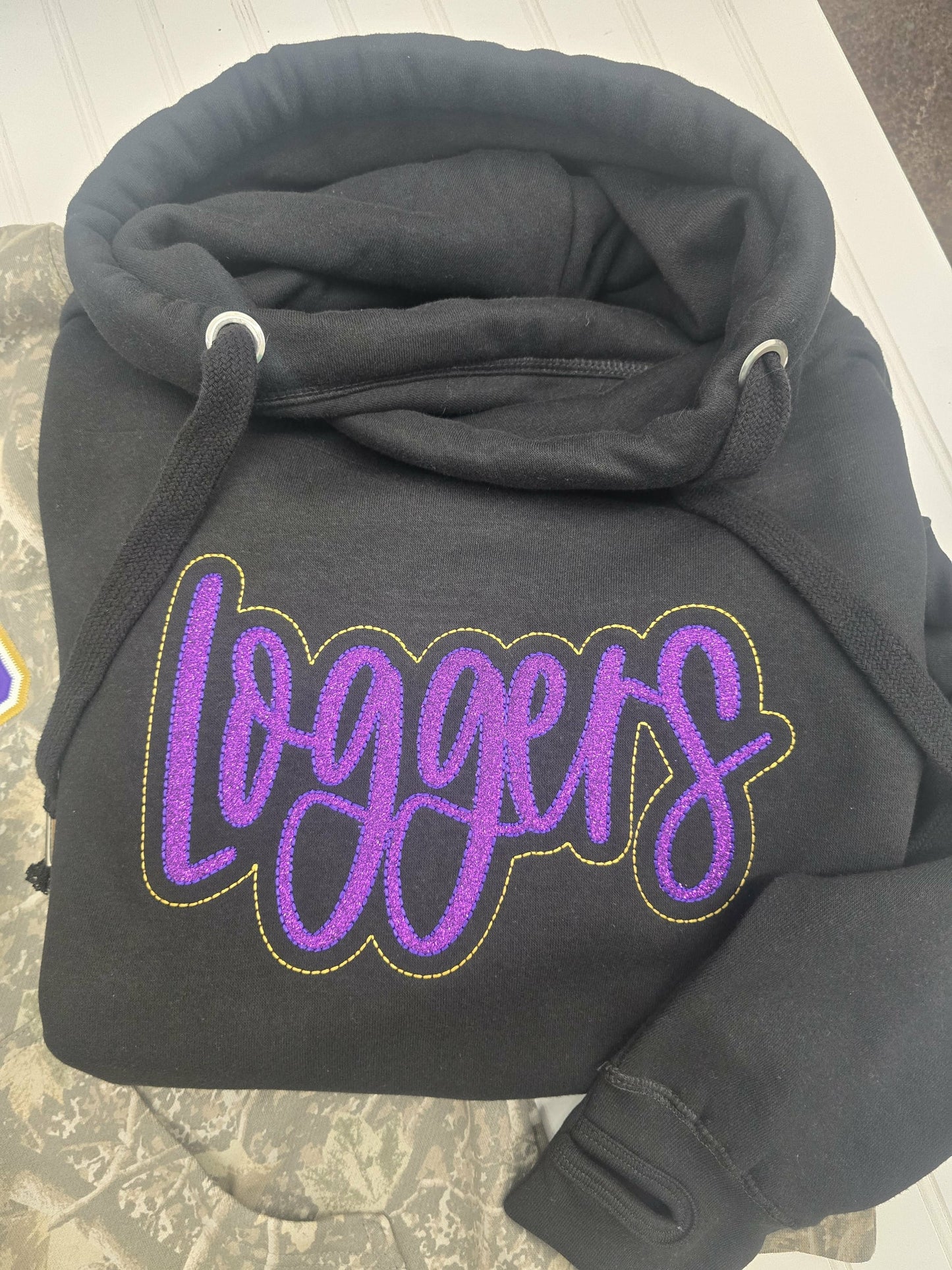 School Mascot Black Crossneck Hoodie
