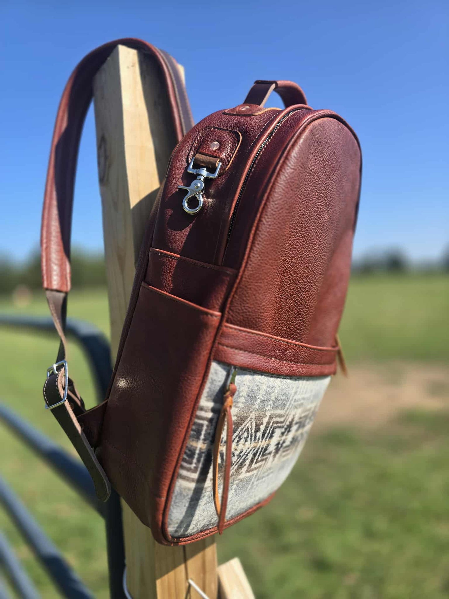 Leather and Wool Back Pack