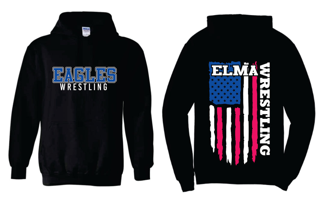 Elma Eagle Wrestling Blue & Pink Flag Hoodie