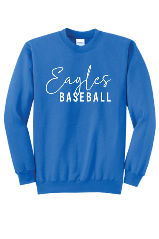 Elma Eagles Baseball Puff Print Crewneck Sweatshirt