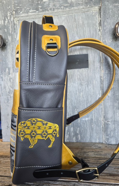 Rancho Bison Leather and Wool Backpack