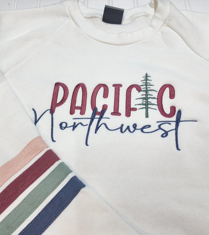 Pacific Northwest Stripe Sleeve Crew