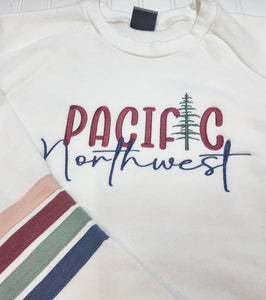 Pacific Northwest Stripe Sleeve Crew
