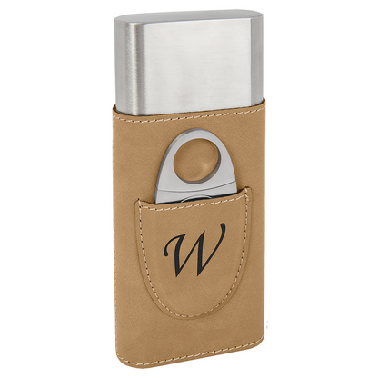Leatherette Cigar Case with Cutter