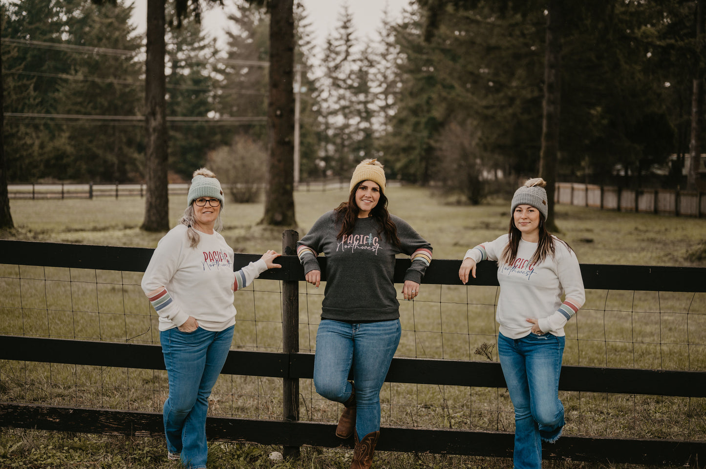 Pacific Northwest Stripe Sleeve Crew