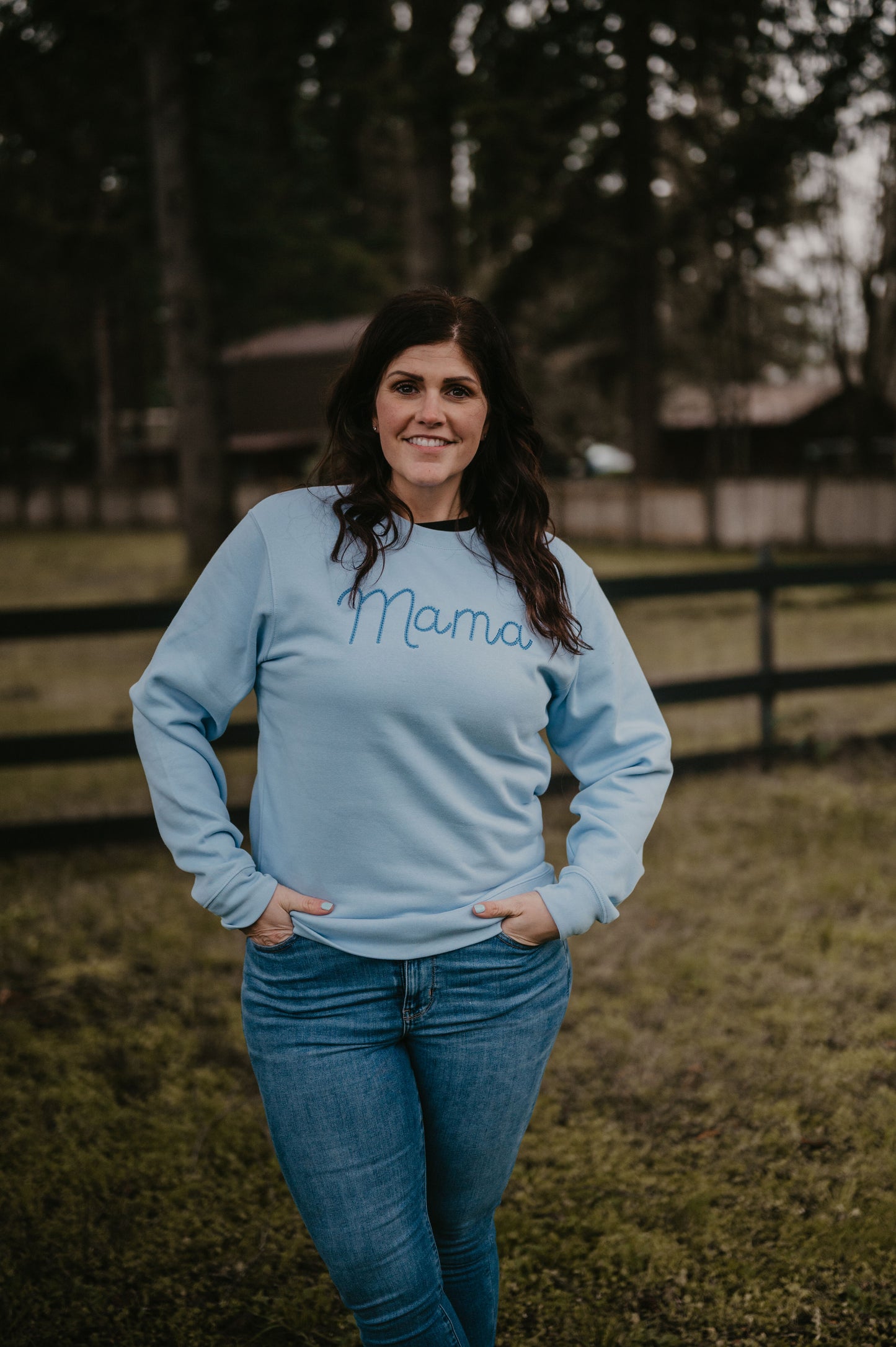 Mama chain stitch Crewneck Sweatshirt