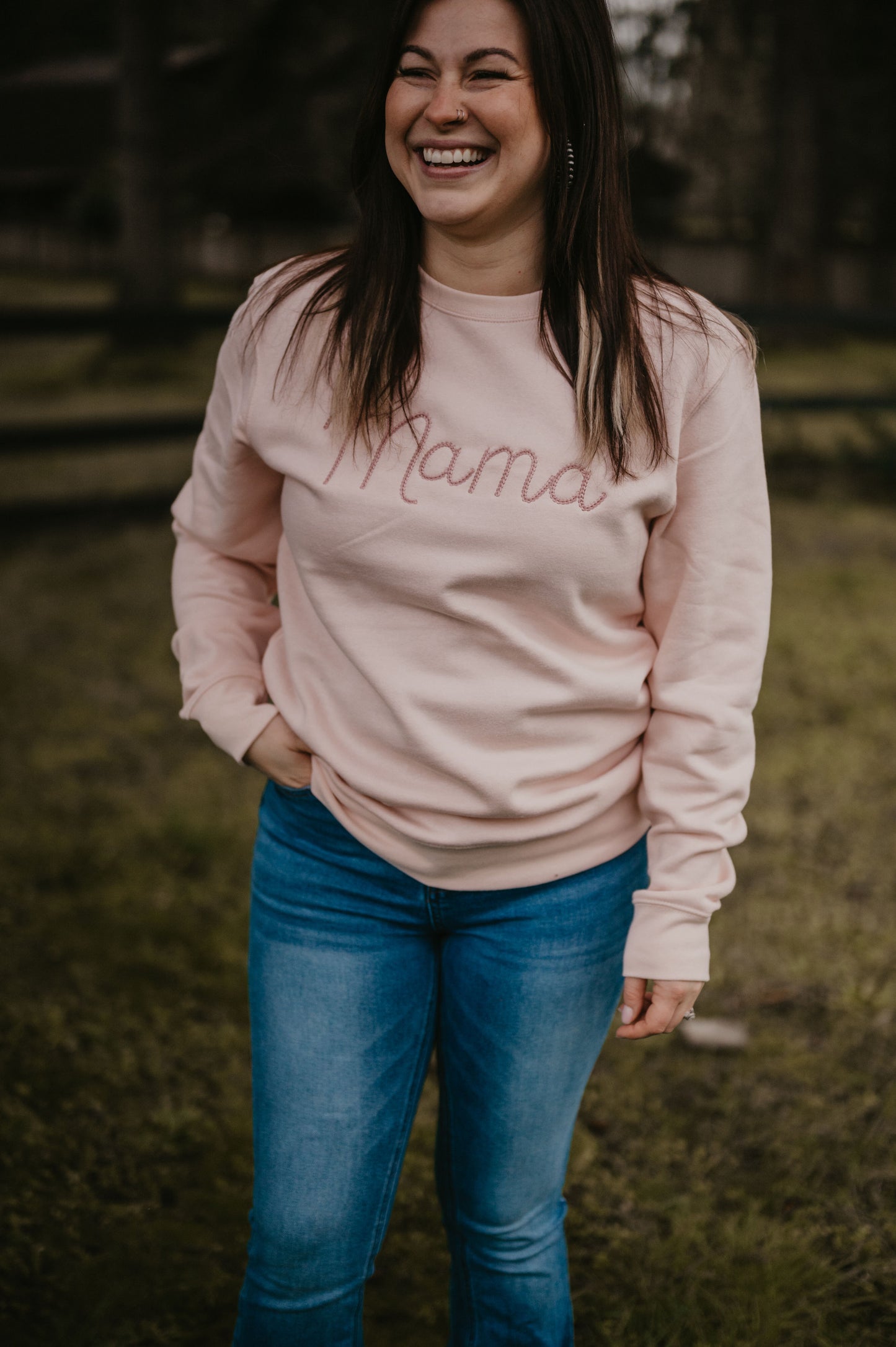 Mama chain stitch Crewneck Sweatshirt