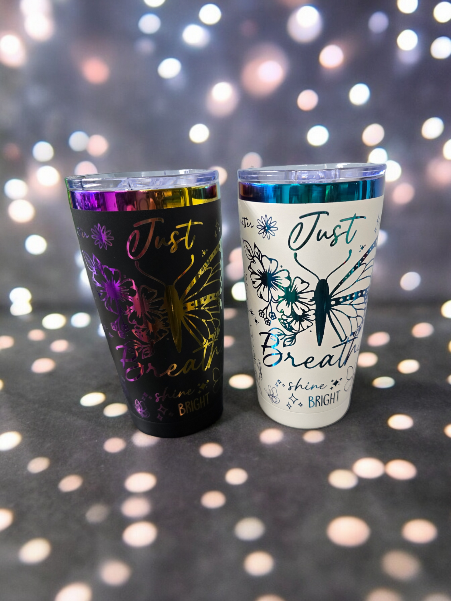 Powder Coated Rainbow Plated 20 Ounce Tumbler