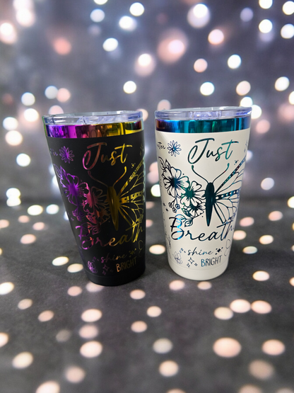 Powder Coated Rainbow Plated 20 Ounce Tumbler