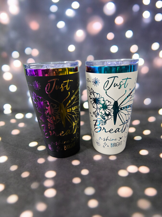 Powder Coated Rainbow Plated 20 Ounce Tumbler