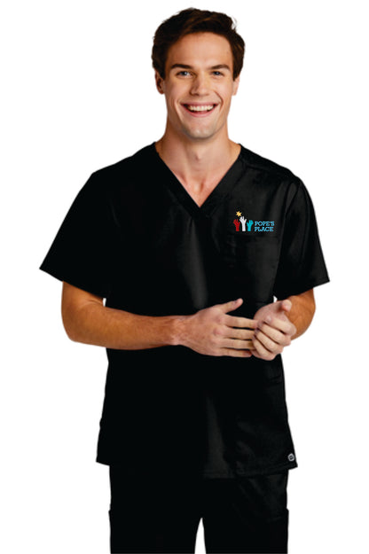 Men's Embroidered Scrub Top | Pope's Place