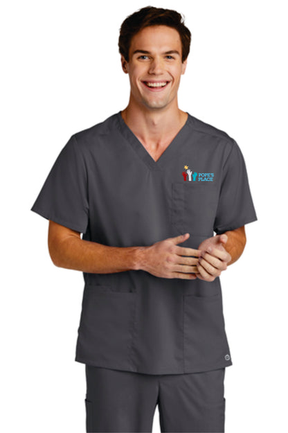 Men's Embroidered Scrub Top | Pope's Place