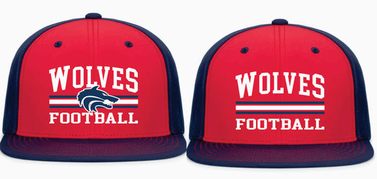 Wolves Football Flat Bill Cap Red/navy