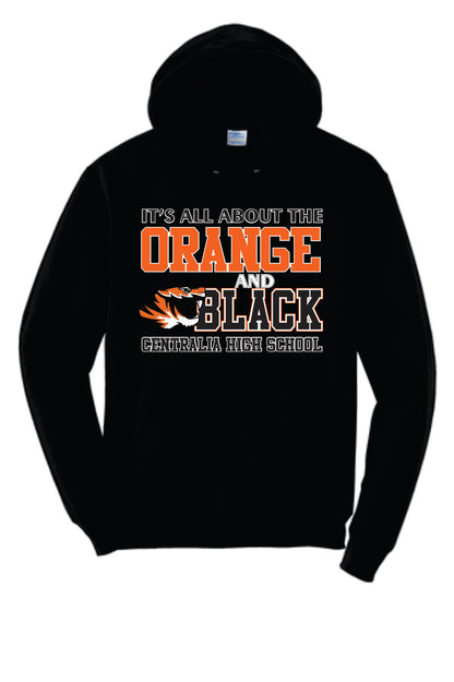 All About The Orange and Black Pullover Hoodie