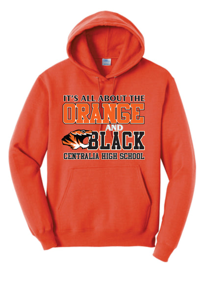 All About The Orange and Black Pullover Hoodie