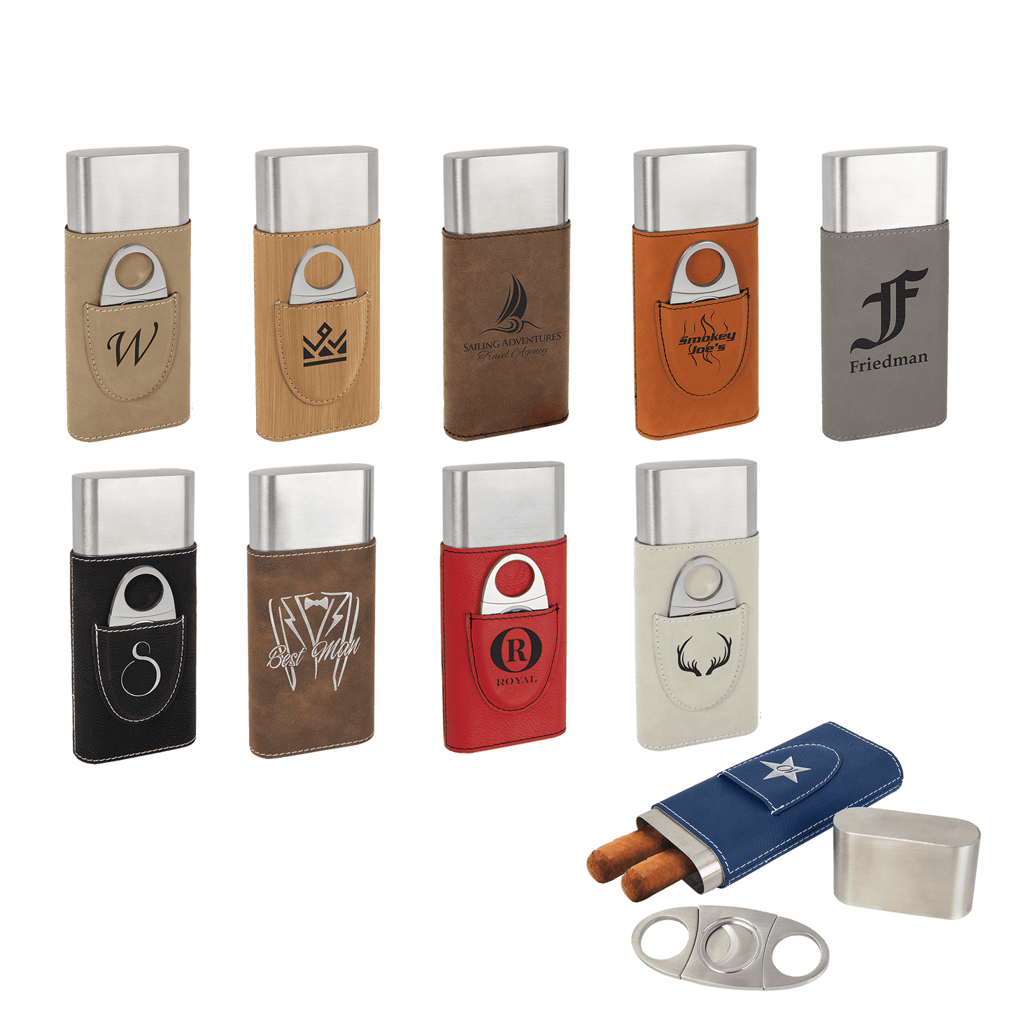 Leatherette Cigar Case with Cutter