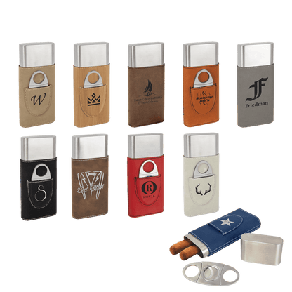 Leatherette Cigar Case with Cutter