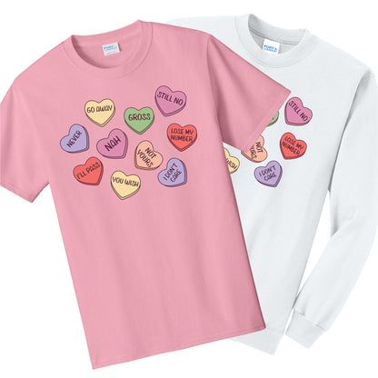 Anti-Valentine Candy Hearts | T-Shirt or Crewneck