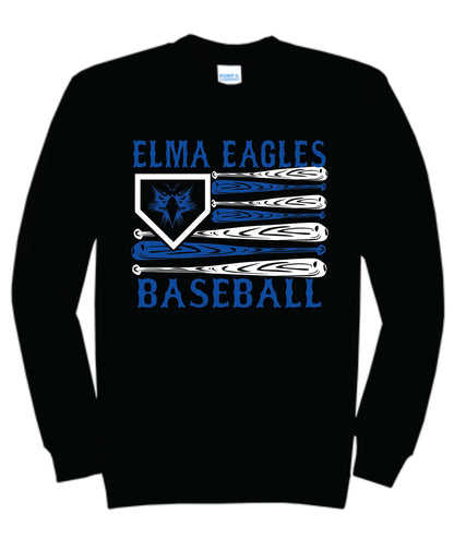 Elma Eagles Baseball Bat Flag Crewneck