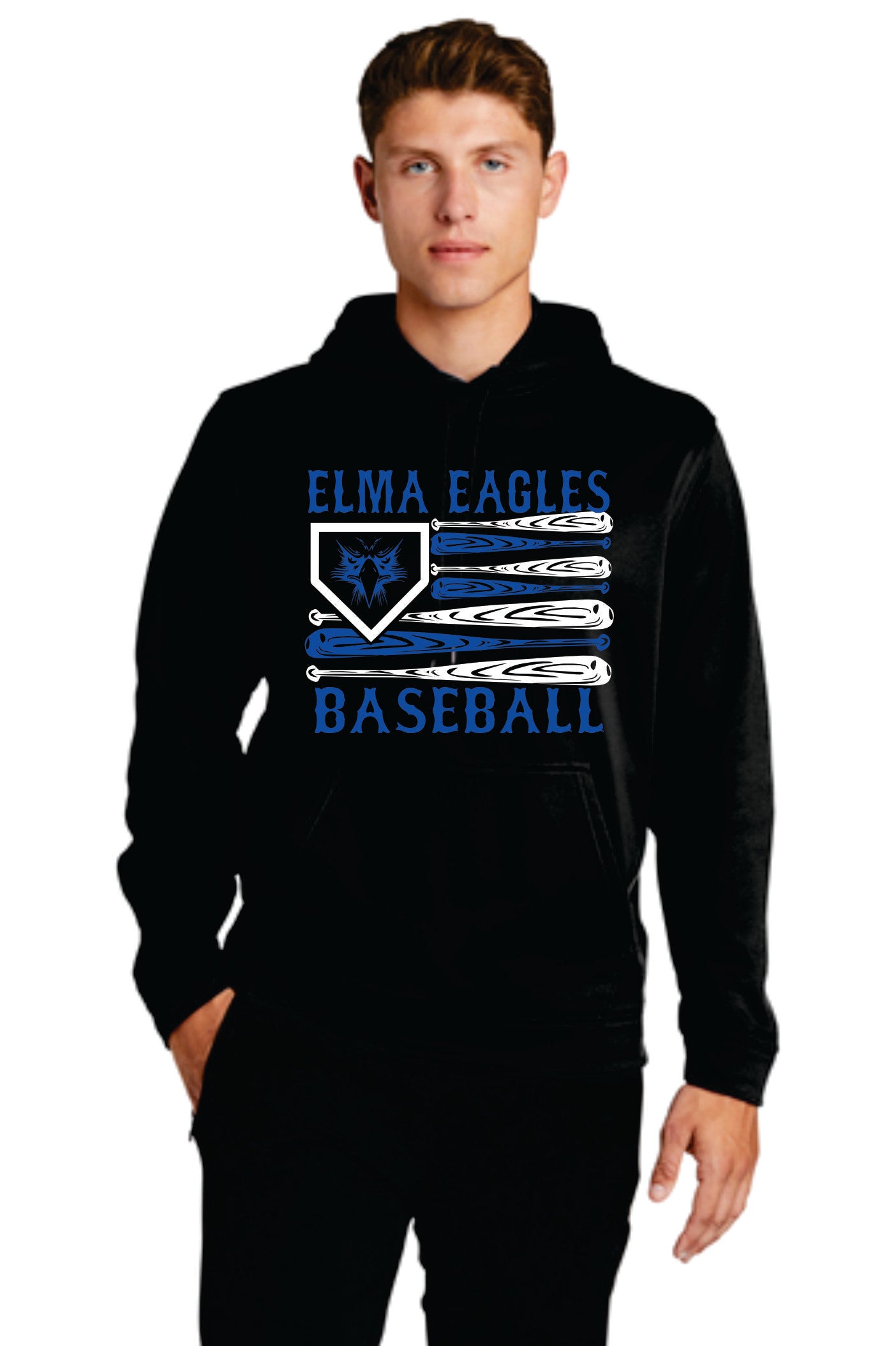 Elma Eagles Baseball Bat Flag Drifit Hoodie
