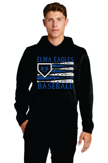 Elma Eagles Baseball Bat Flag Drifit Hoodie