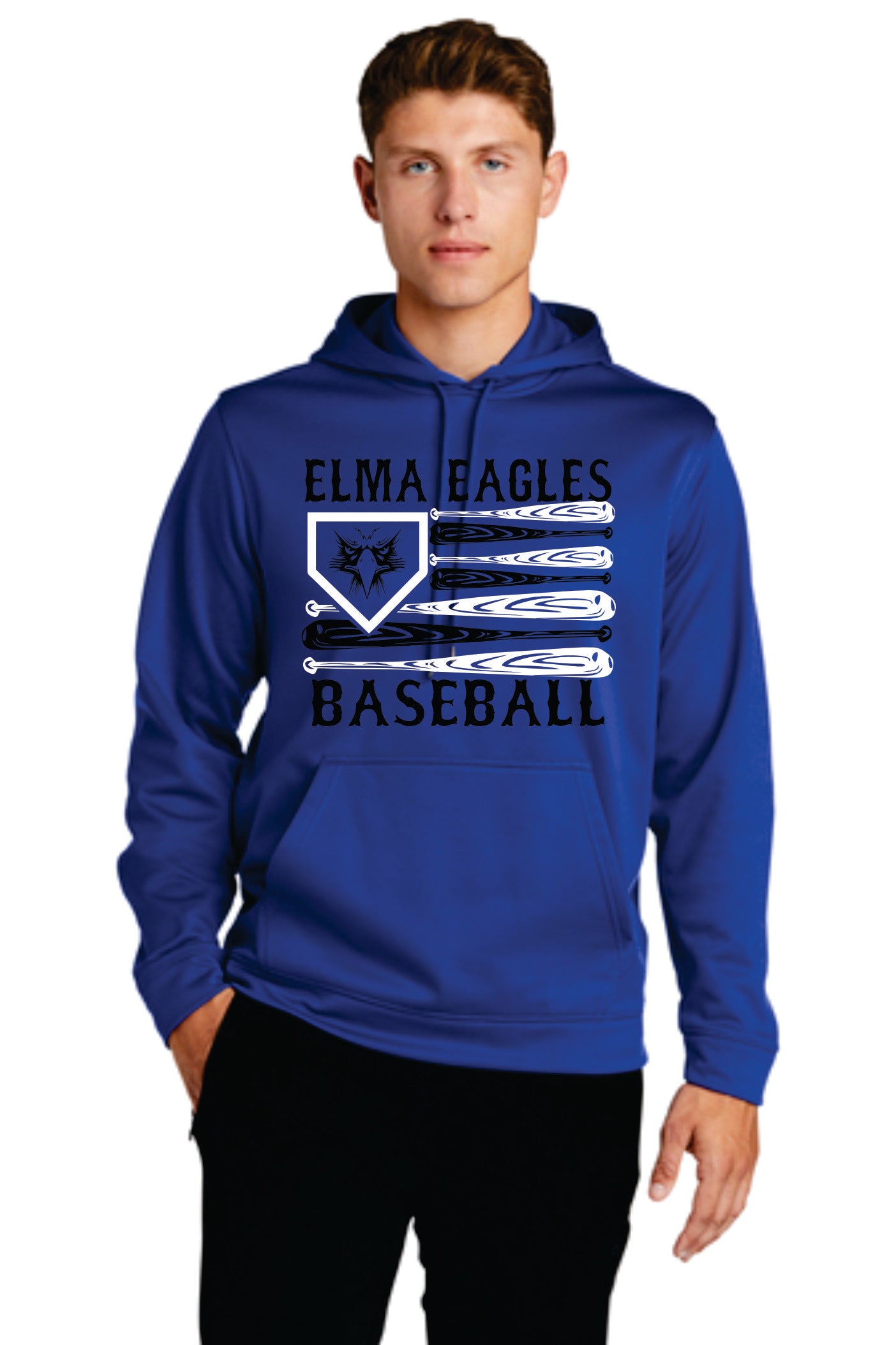 Elma Eagles Baseball Bat Flag Drifit Hoodie