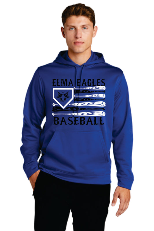 Elma Eagles Baseball Bat Flag Drifit Hoodie