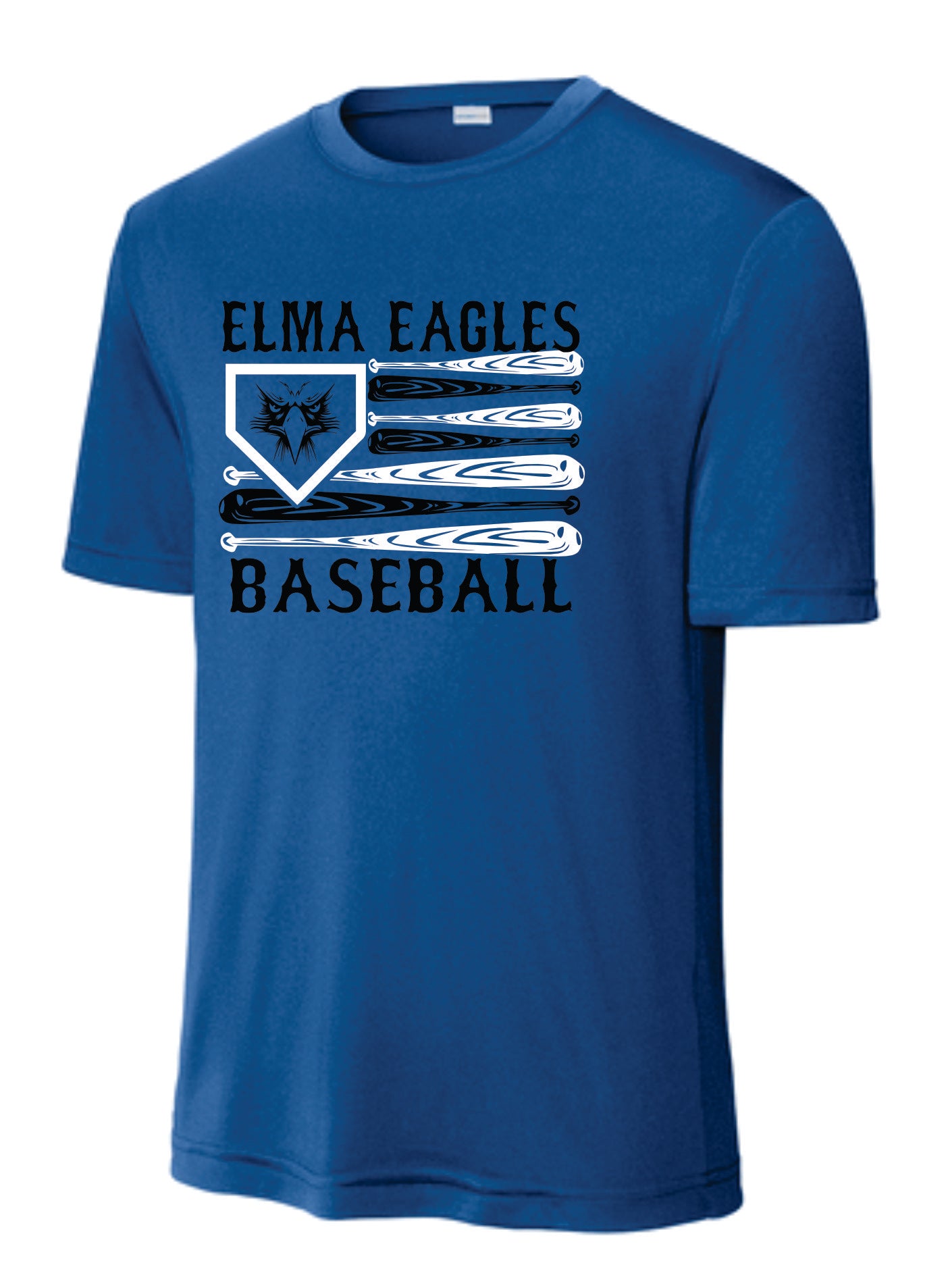 Elma Eagles Baseball Bat Flag Drifit Tee